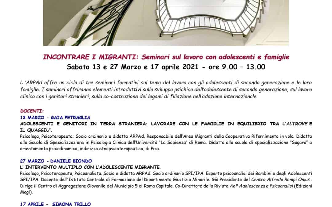 Incontrare i migranti; seminari sul lavoro con adolescenti e famiglie